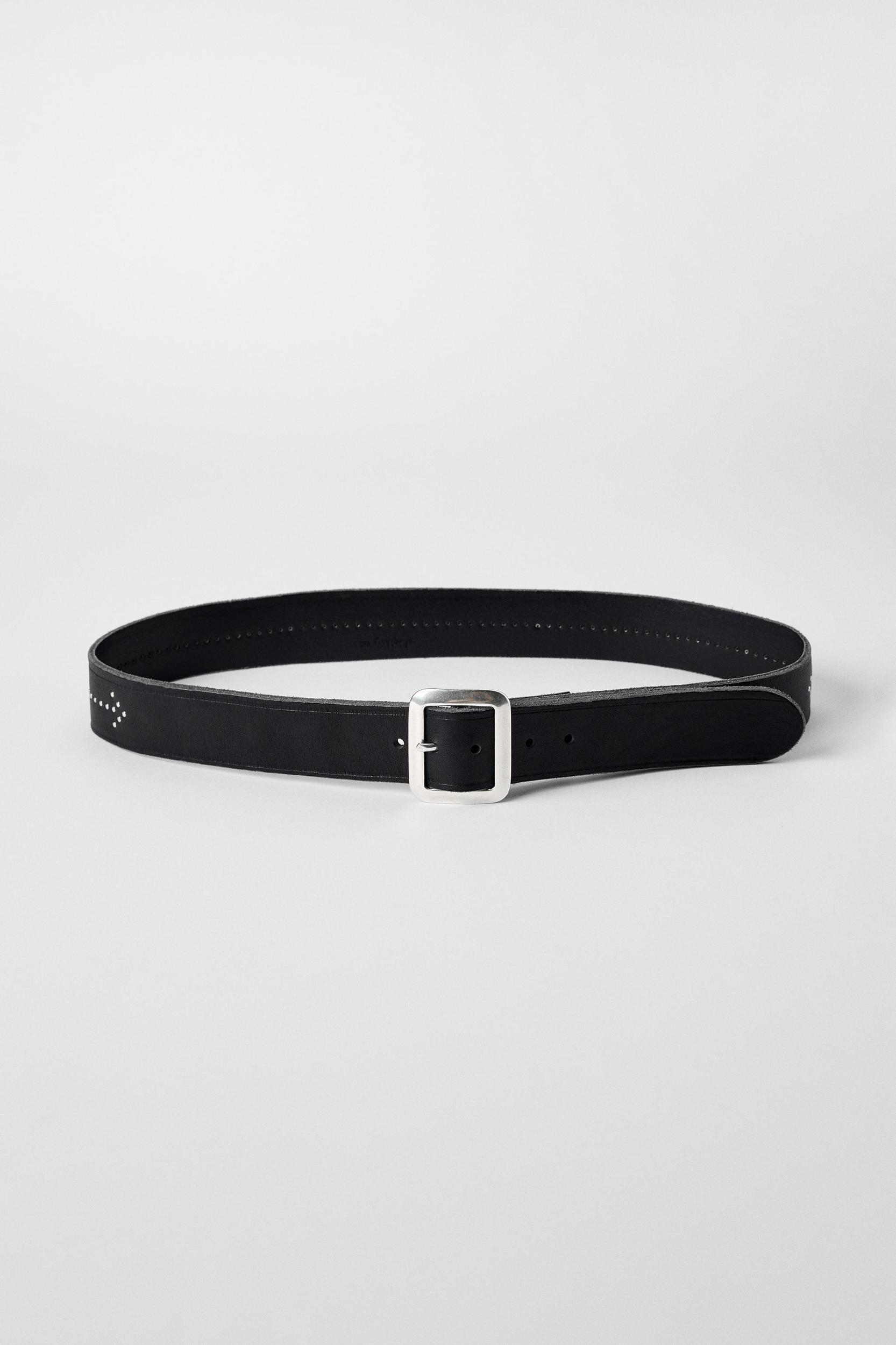 STUDDED LEATHER BELT BOBBY GILLESPIE X ZARA Product Image