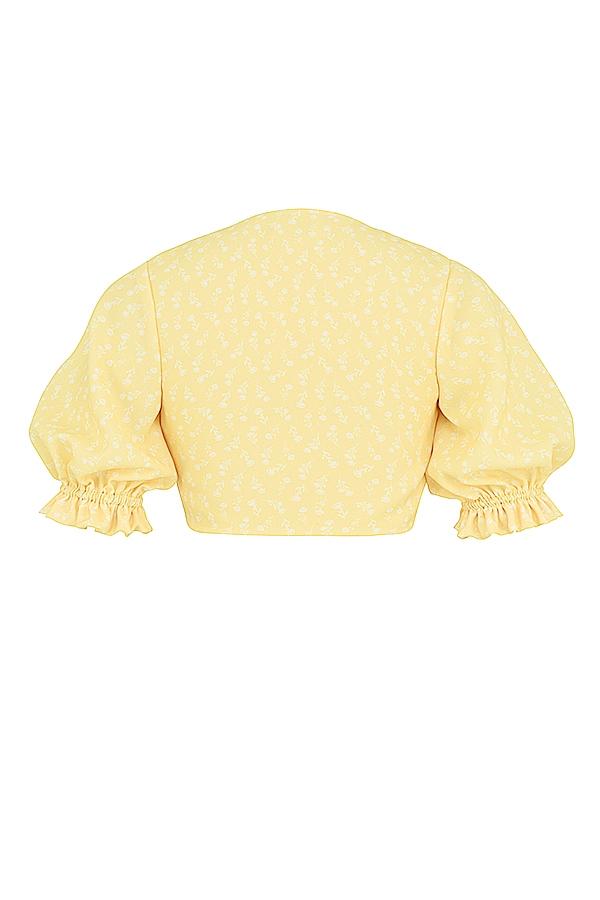 Alanya  lemon floral tie front top - sale Product Image