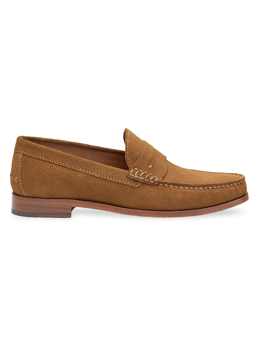 Mens Monogrammed Suede Slip-On Loafers Product Image
