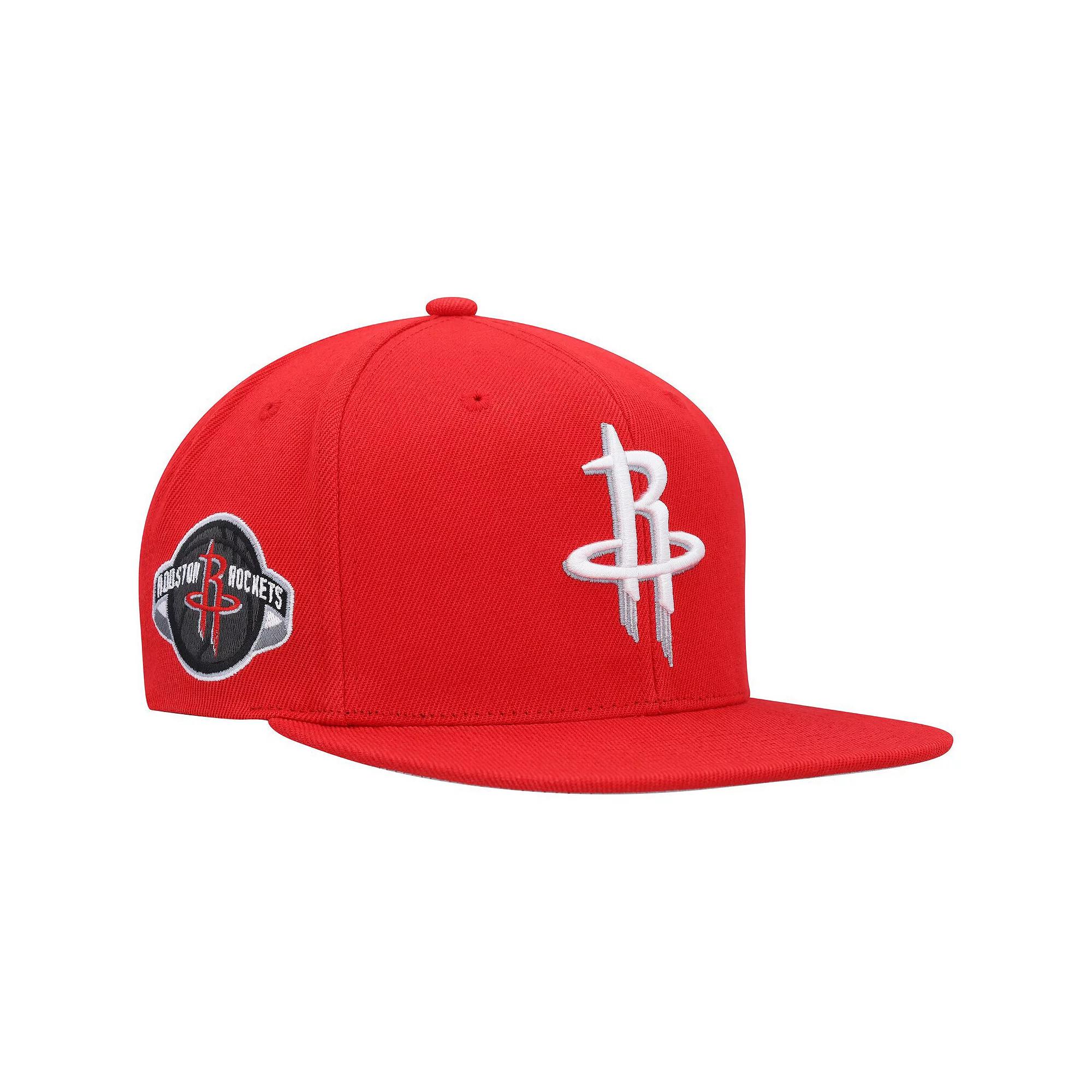 Men's Mitchell & Ness Red Houston Rockets Side Core 2.0 Snapback Hat Product Image