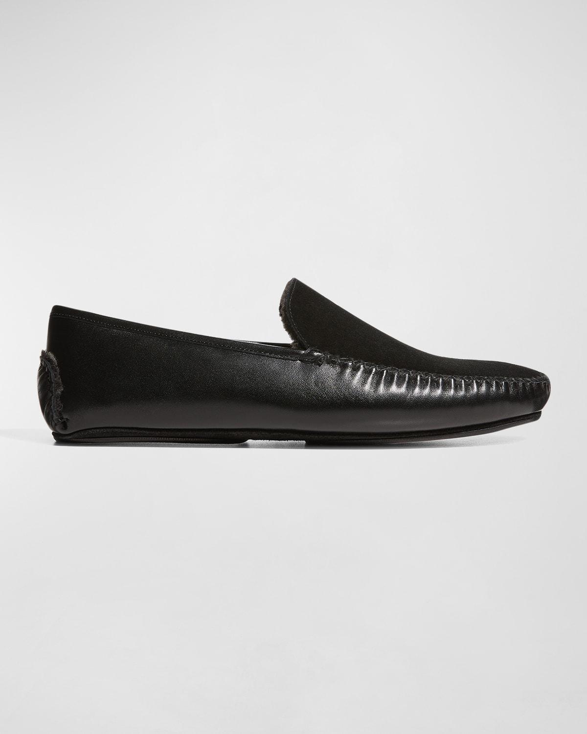 Men's Mayfair Mix-Leather Shearling-Lined Loafers Product Image