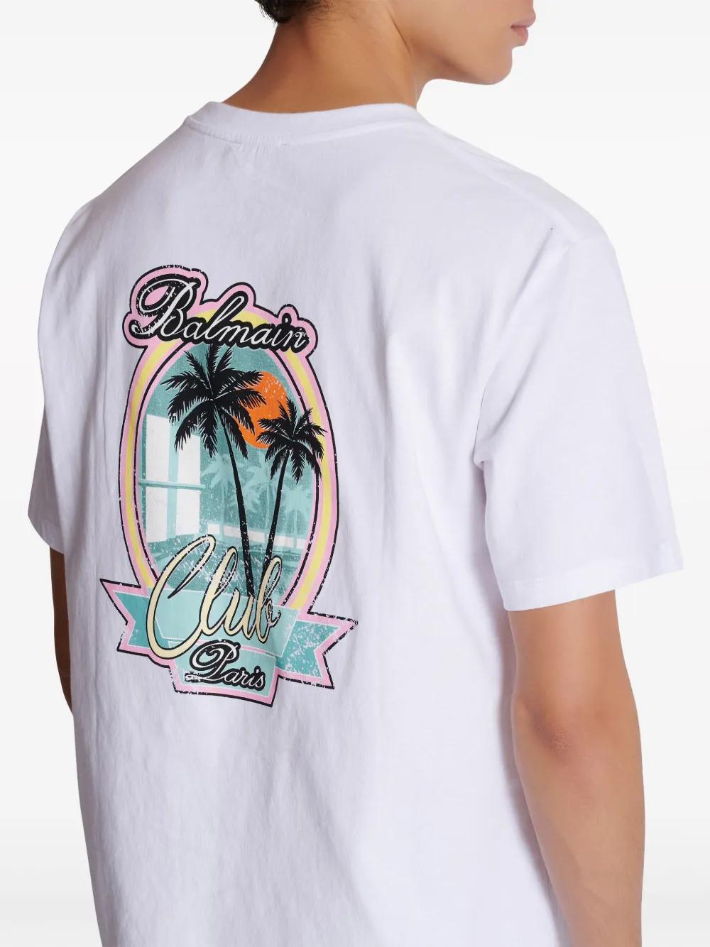 Club-print cotton T-shirt Product Image