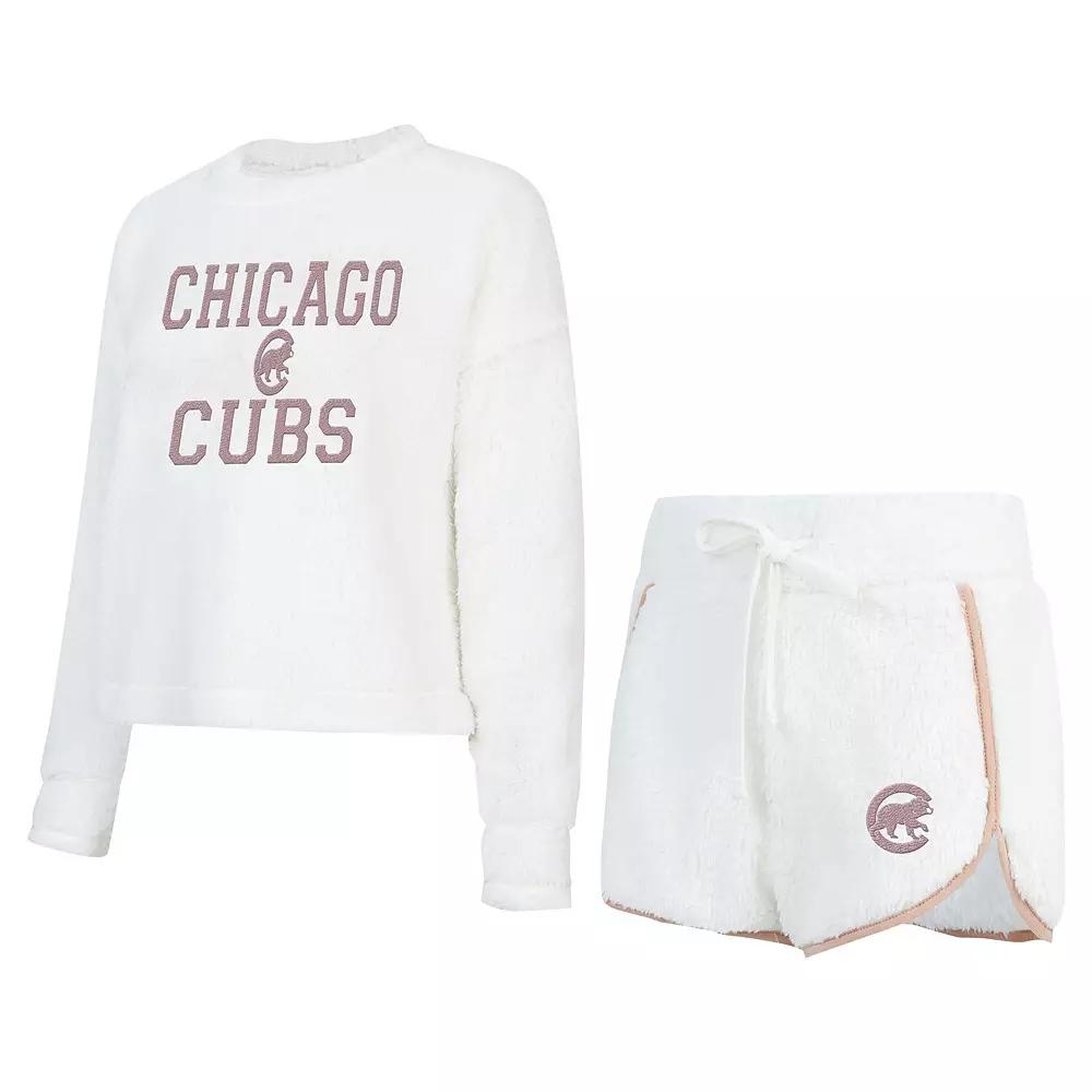 Womens Concepts Sport Chicago Cubs Painter Sherpa Long Sleeve T-Shirt & Short Set Product Image