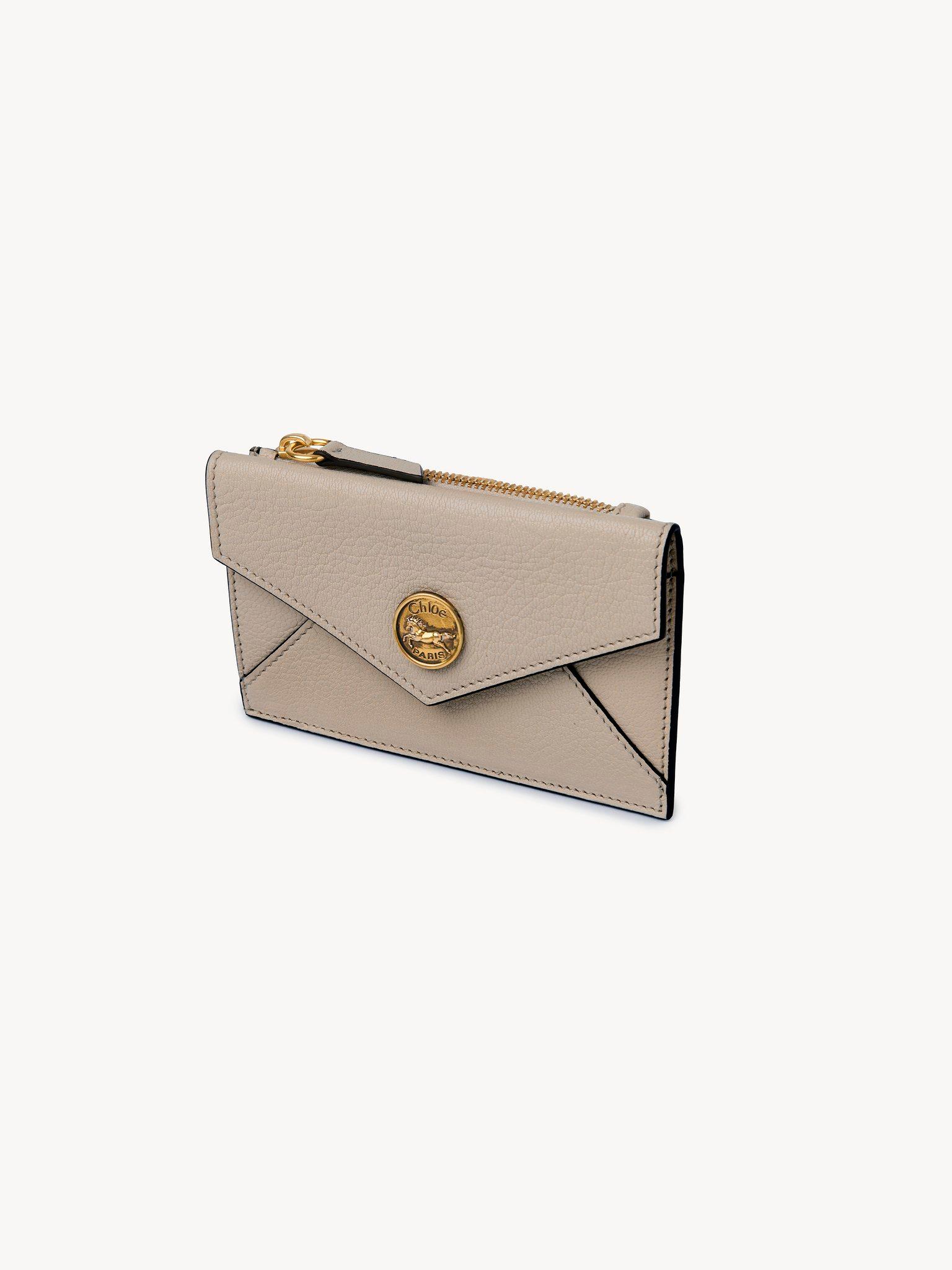 Small Envelope purse with card slots in grained leather Product Image