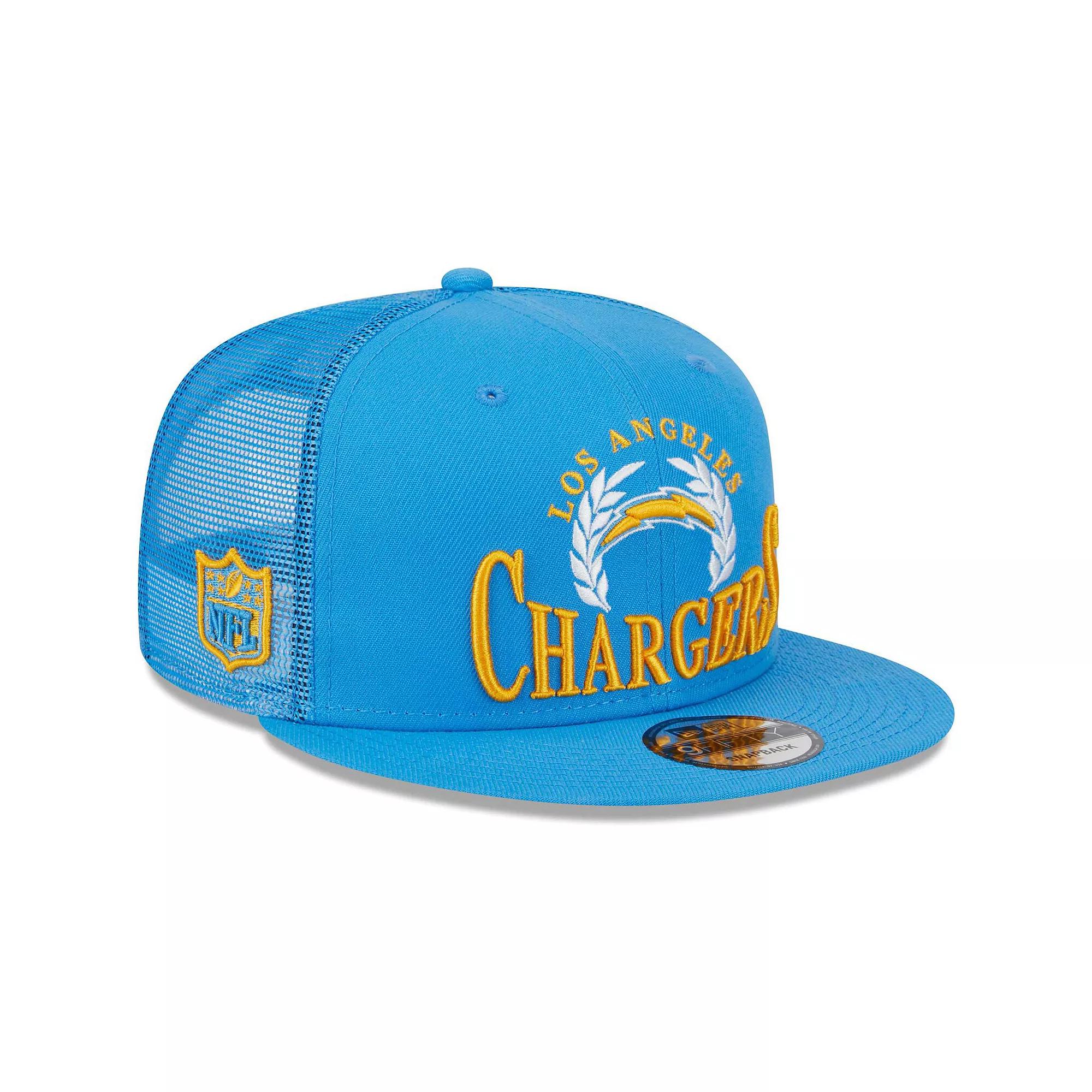 Men's New Era Powder Blue Los Angeles Chargers Collegiate Trucker 9FIFTY Snapback Hat, Light Product Image