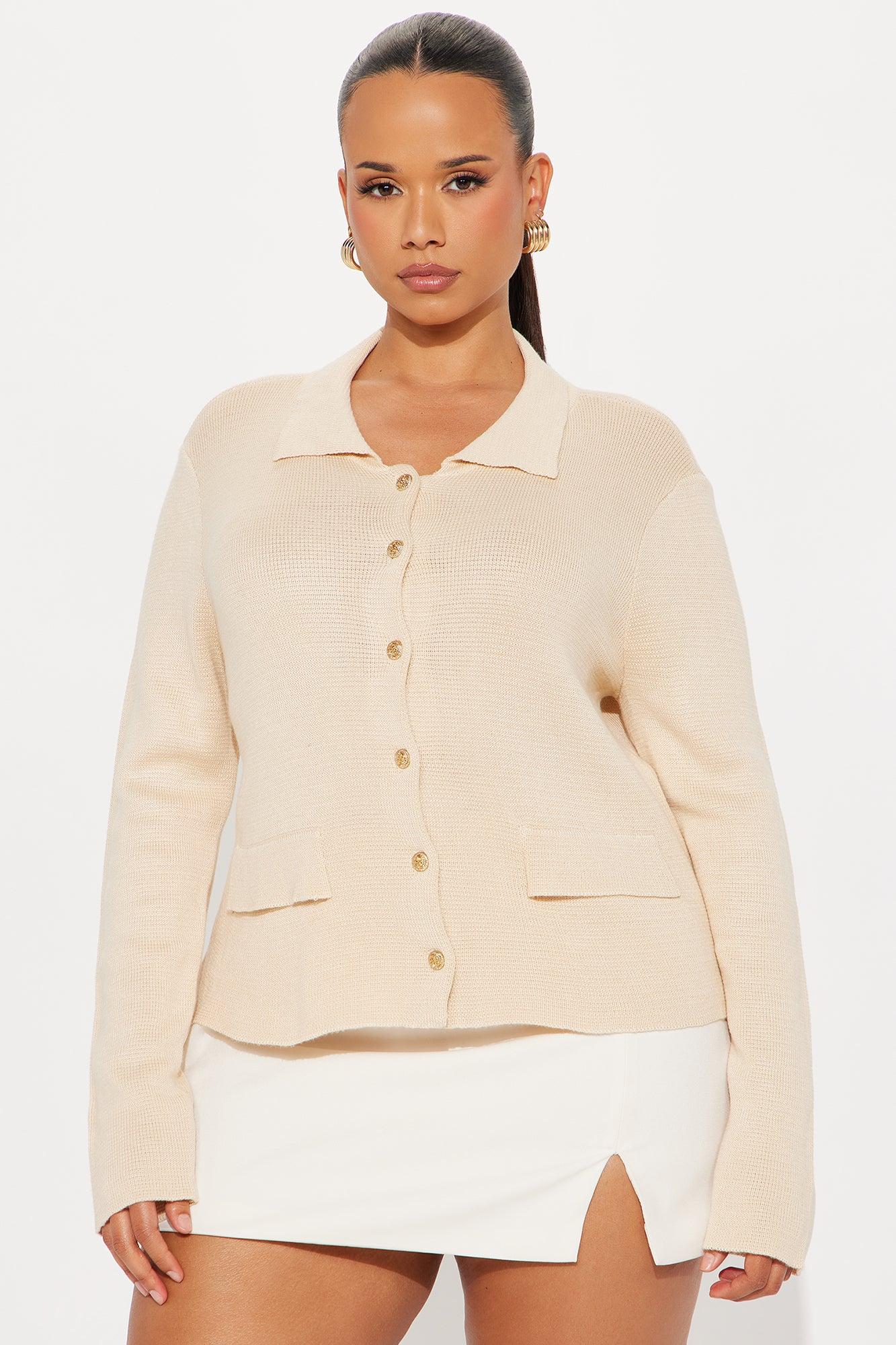 Kenny Hardware Cardigan - Beige Female Product Image