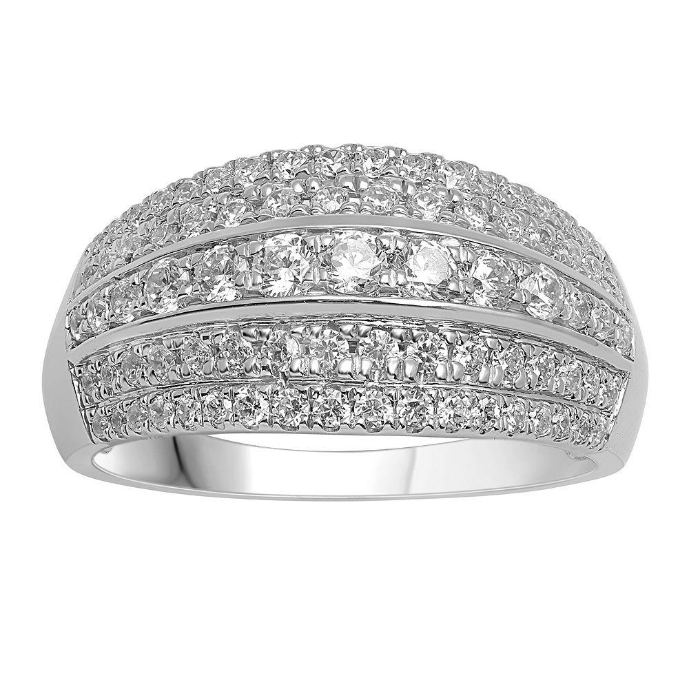 Platinum 1 Carat T.W. Diamond 5-Row Anniversary Ring, Women's, Size: 6, White Product Image