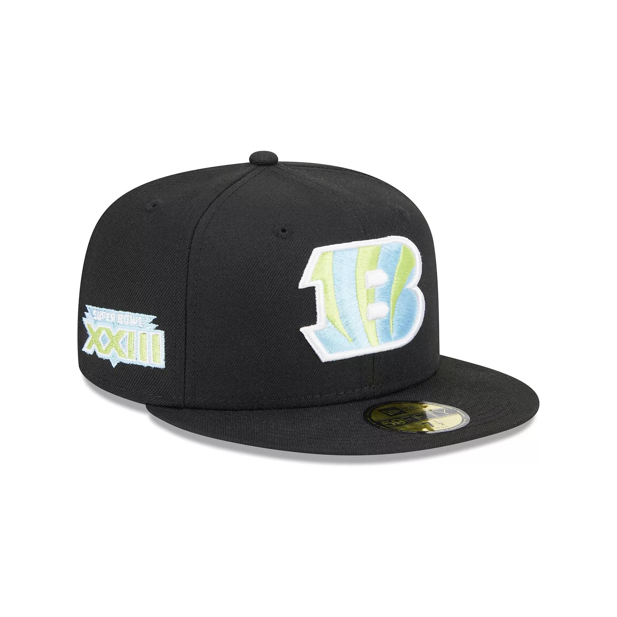 Men's New Era Black Cincinnati Bengals Multi 59FIFTY Fitted Hat, Size: 7 5/8 Product Image