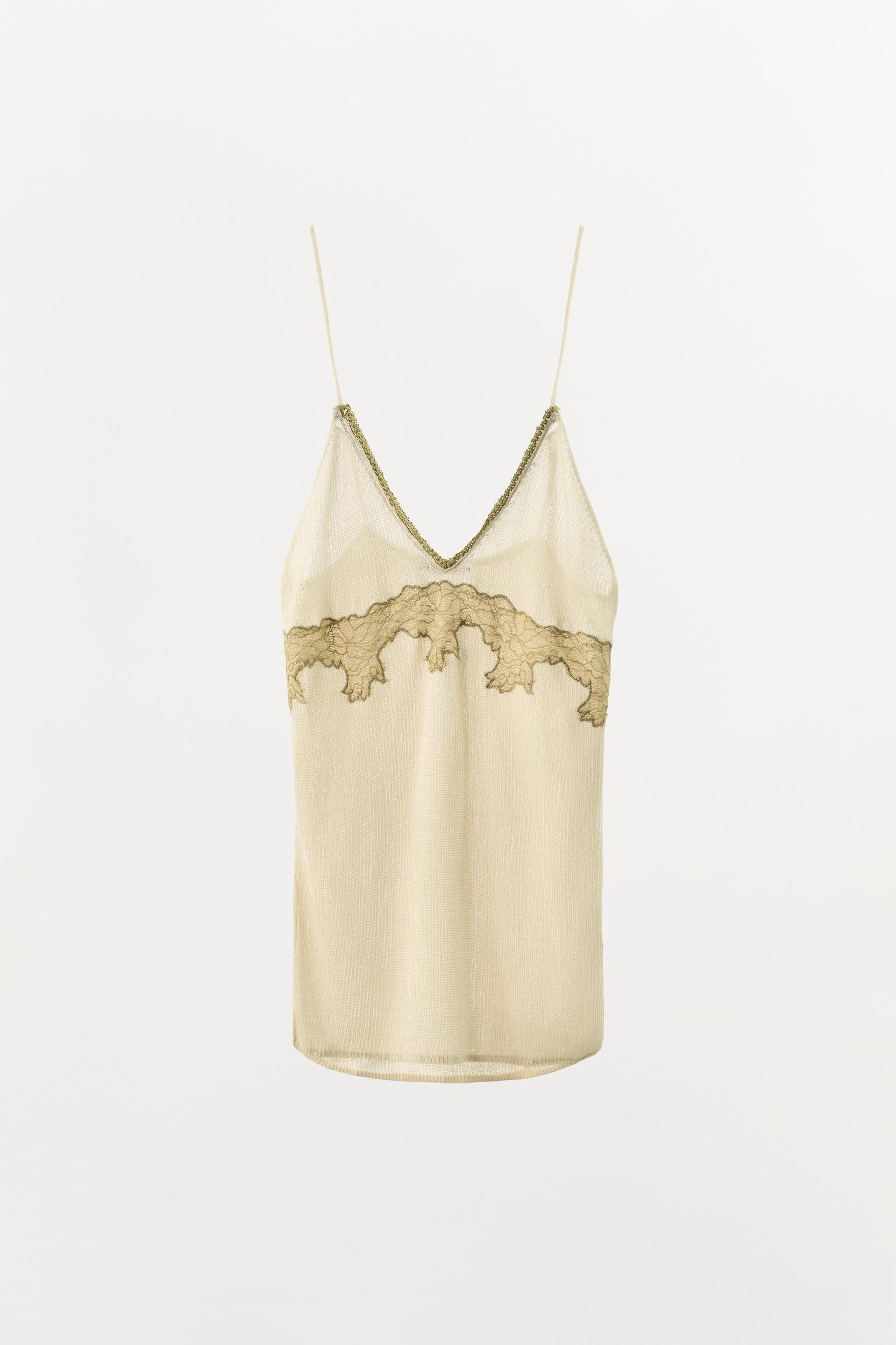 COMBINATION KNIT LACE TOP Product Image