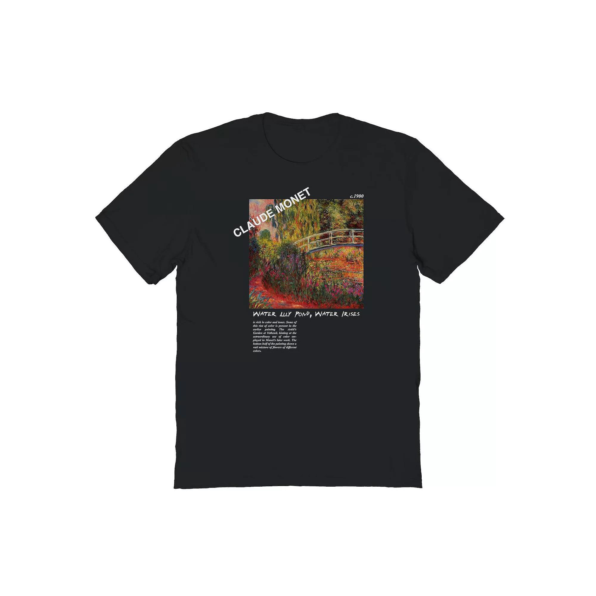 Mens Fine Art Claude Monet Water Irises Graphic Tee Product Image