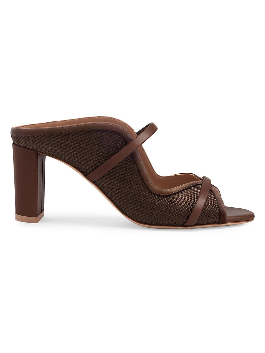 Womens Norah 70MM Raffia Block Heel Sandals Product Image