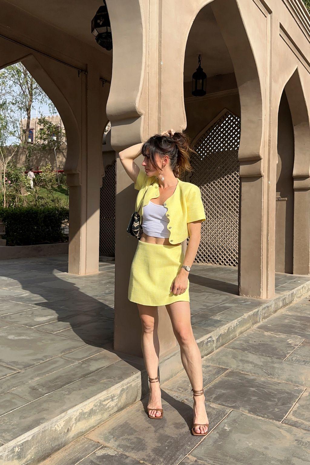 Sunday Yellow Mini Skirt Product Image