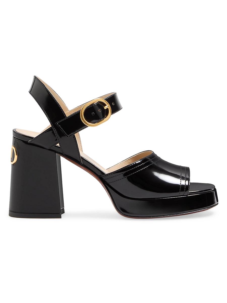 Womens Fawcette 100MM Platform Sandals in Polished Calfskin Product Image