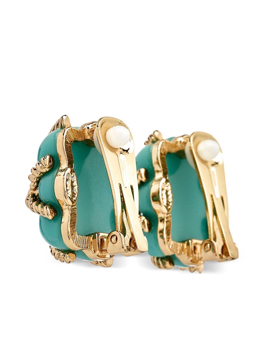 quilted gold-tone clip earrings Product Image