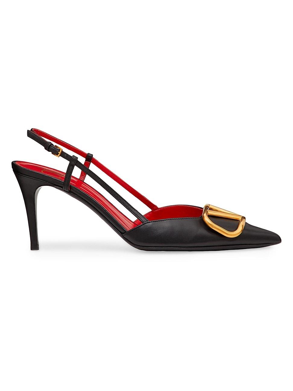 Womens VLogo Signature Calfskin 80MM Slingback Pumps Product Image