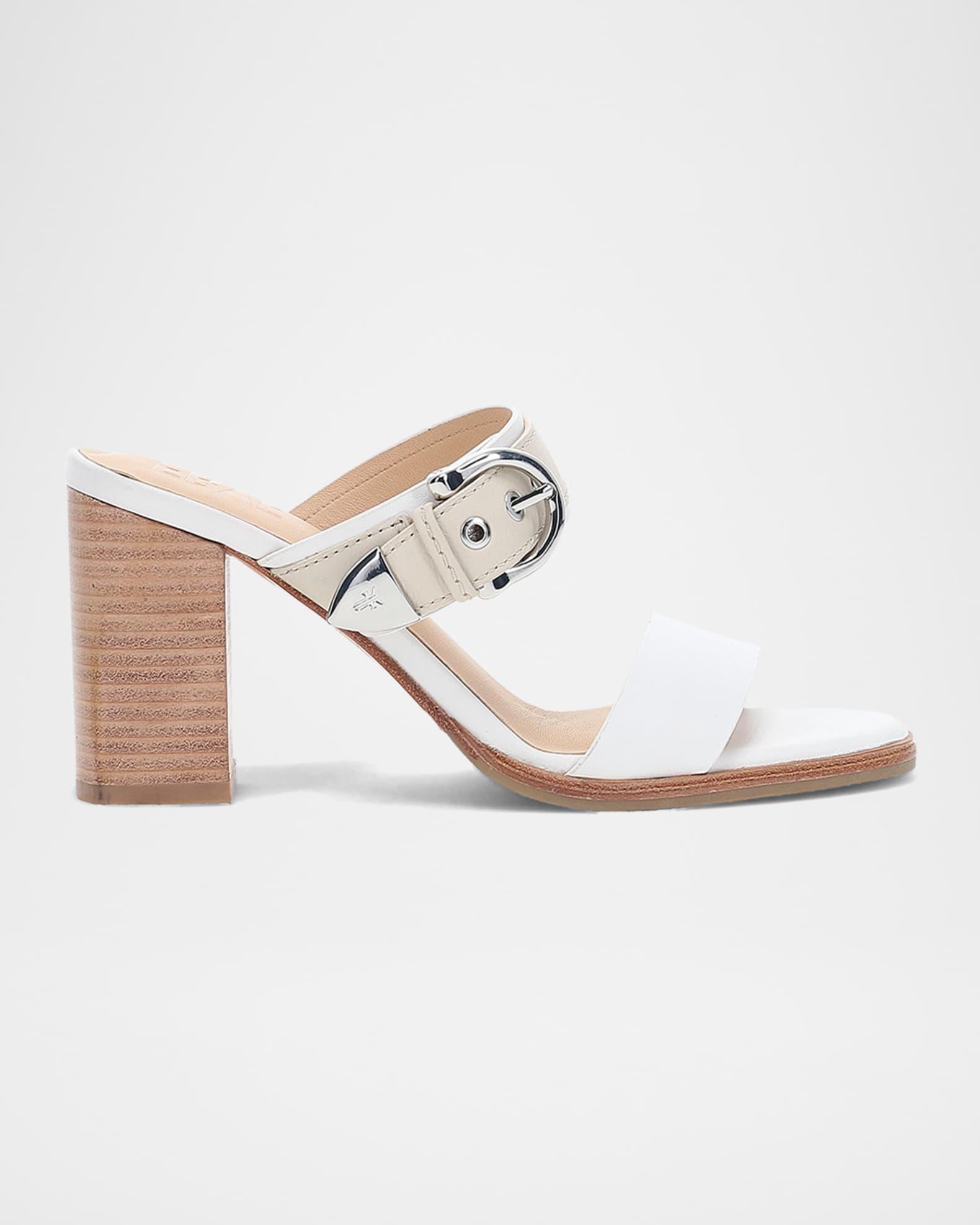 Stella Leather Buckle Dual-Band Sandals Product Image