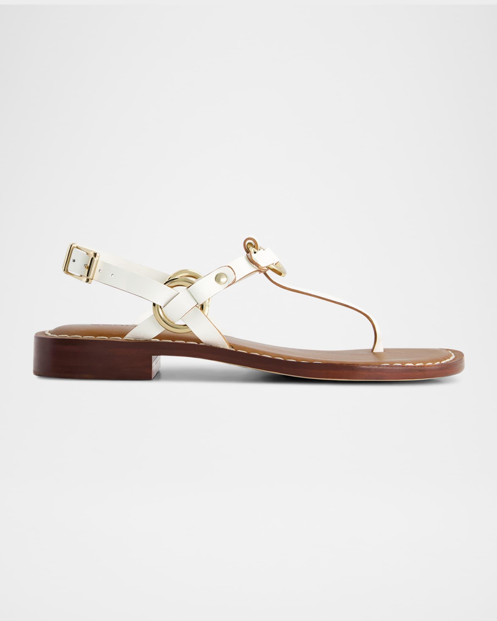 Tuni Leather Thong Slingback Sandals Product Image