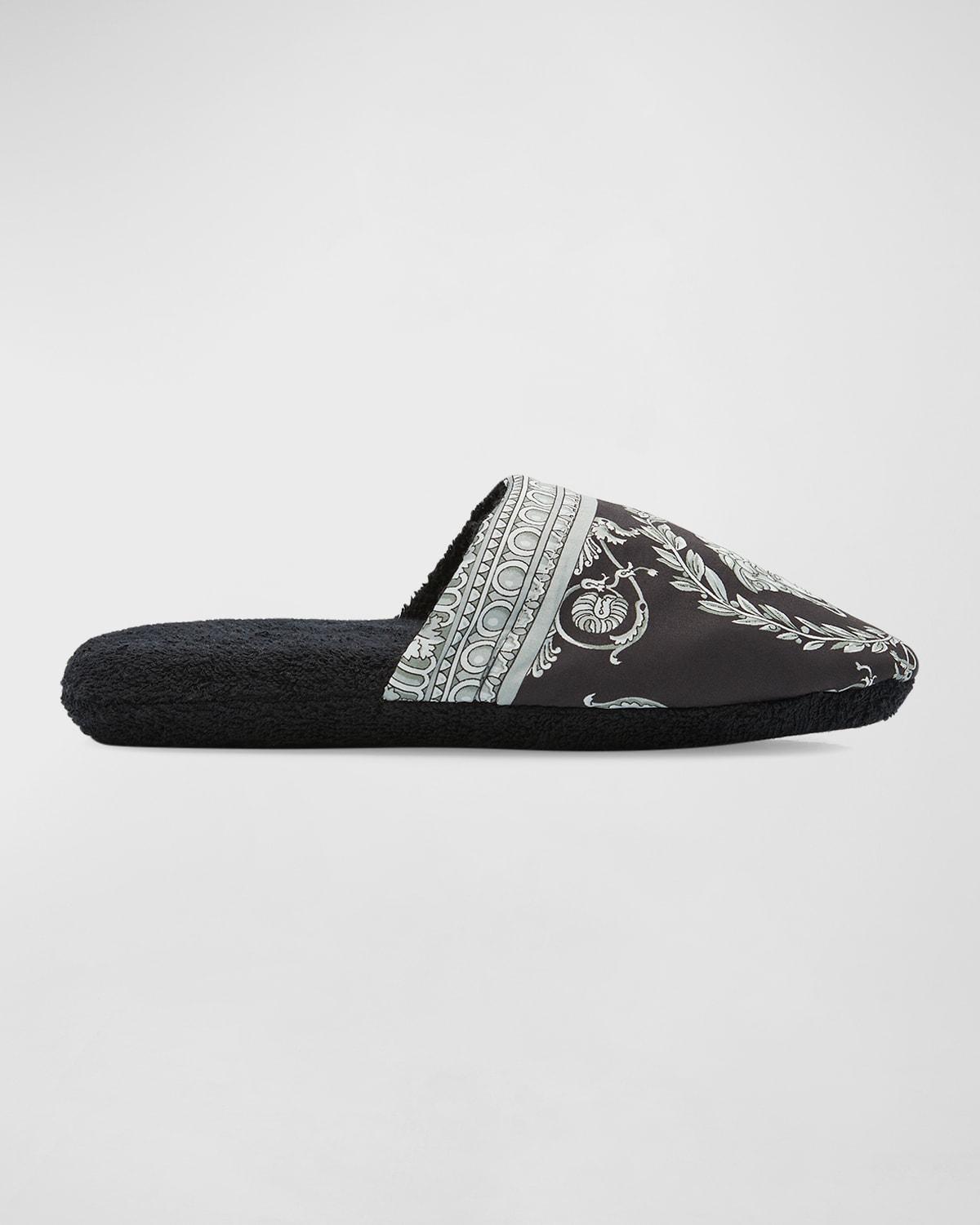 Men's Barocco-Print Mule Slippers Product Image