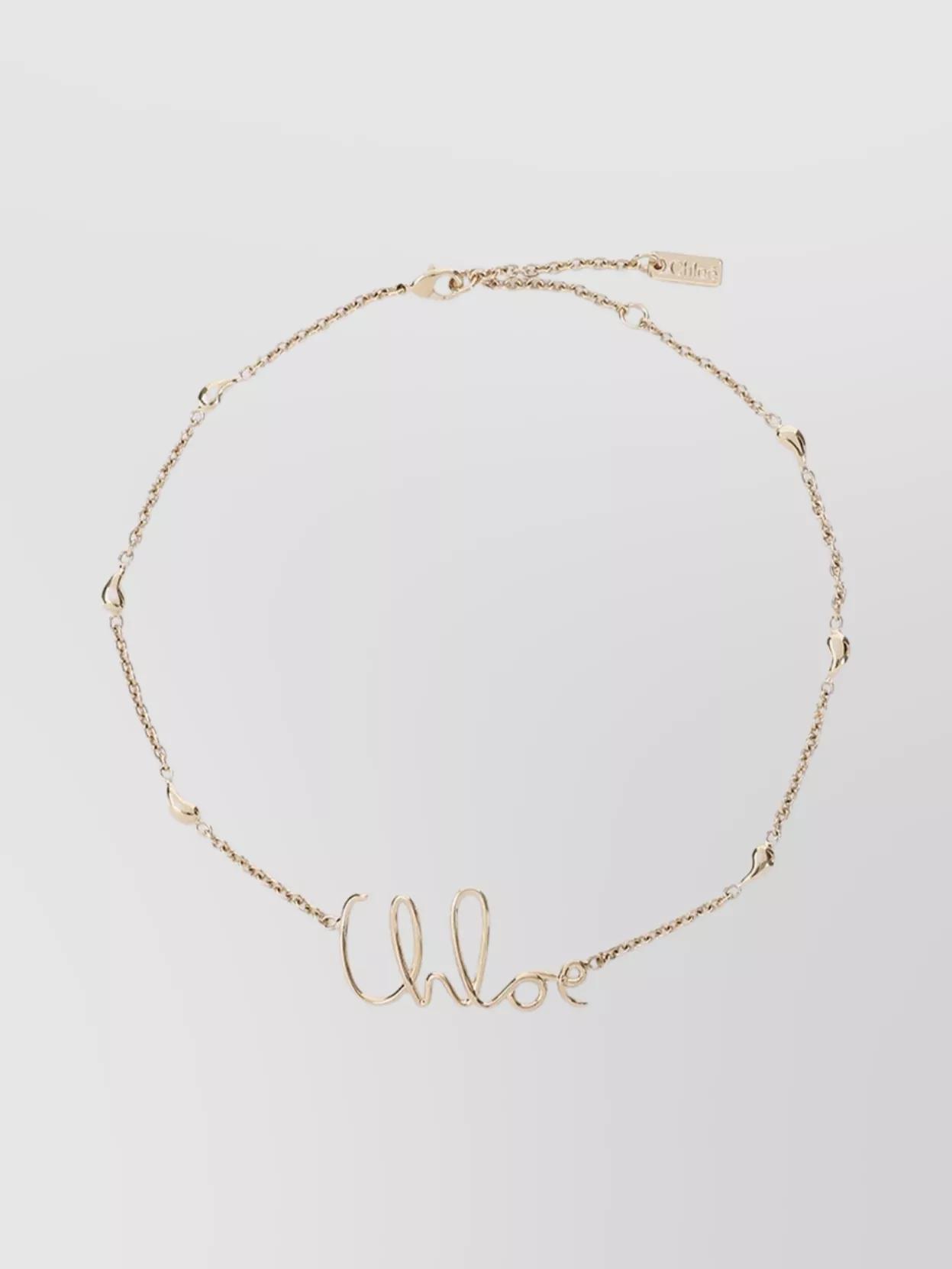 CHLOÉ Golden Logo Shells Necklace Product Image