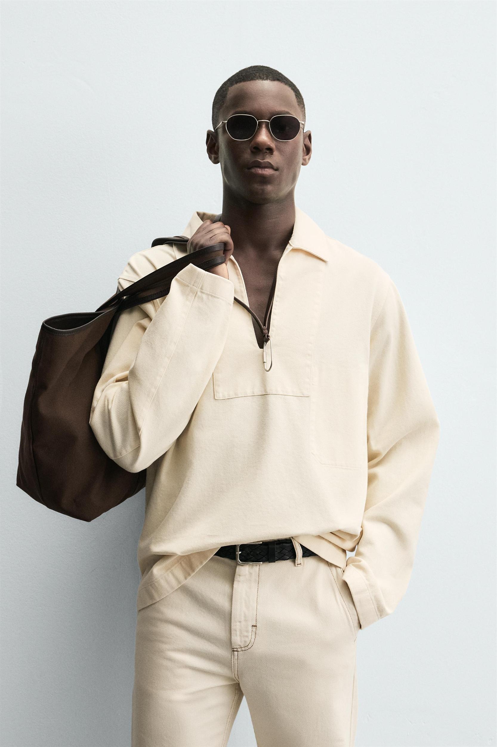 WASHED TEXTURED OVERSHIRT Product Image