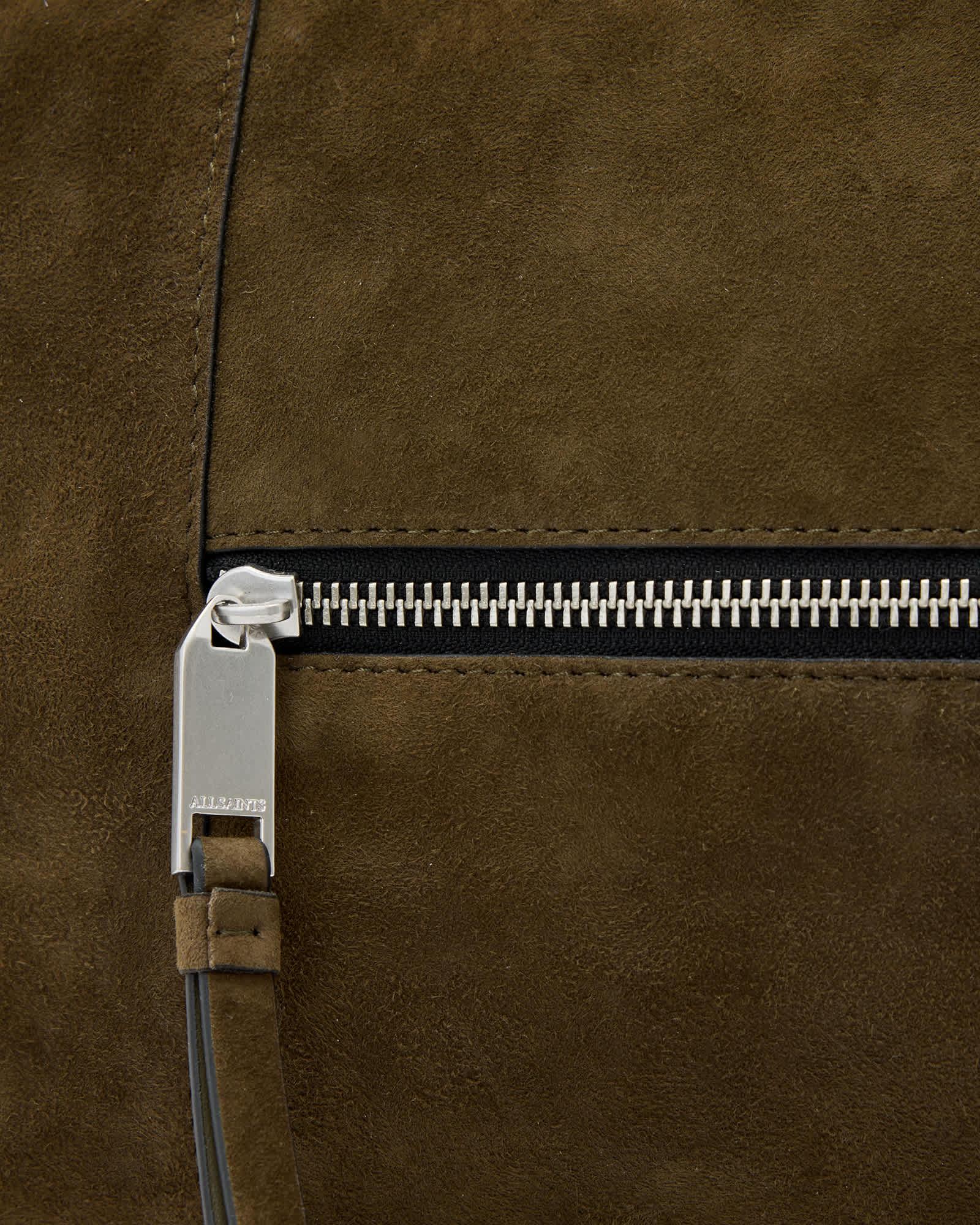 Vega Suede Shoulder Bag Olive Green | ALLSAINTS US Product Image