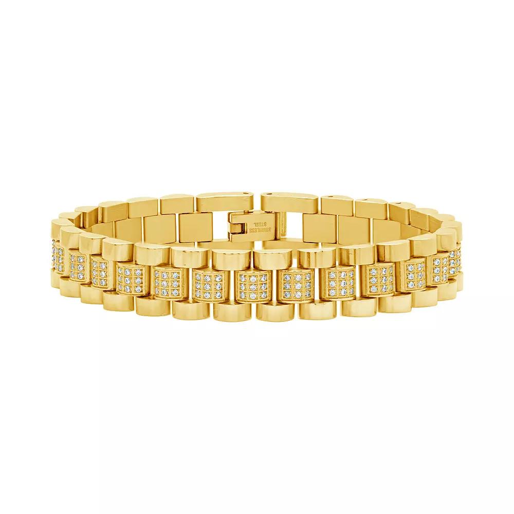 MC Collective Cubic Zirconia Accent Watch Band Chain Bracelet, Women's,  Product Image