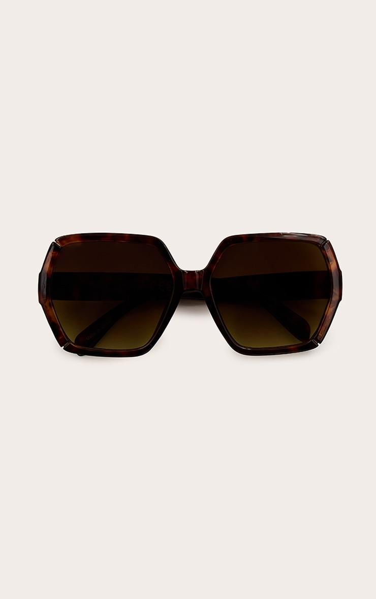 Tortoishell Oversized Angled Sunglasses Product Image