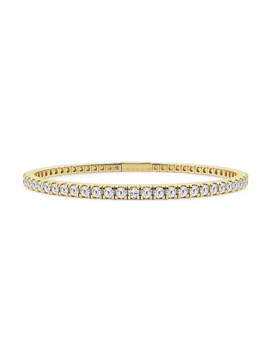 Womens 14K Yellow Gold & Round Lab-Grown Diamond Flexible Tennis Bangle/1.00-10.00 TCW Product Image