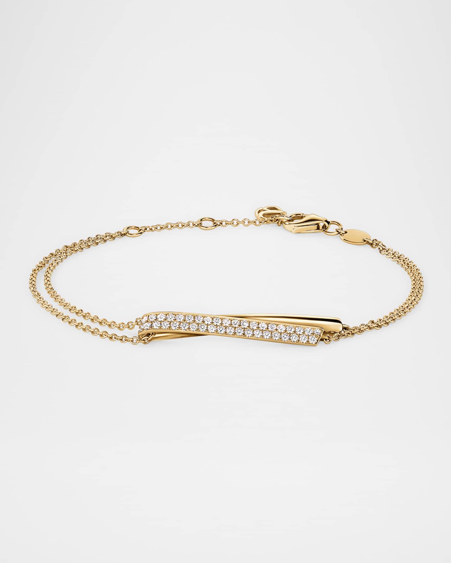 18K Yellow Gold Inside Out Diamond Flip Bracelet Product Image