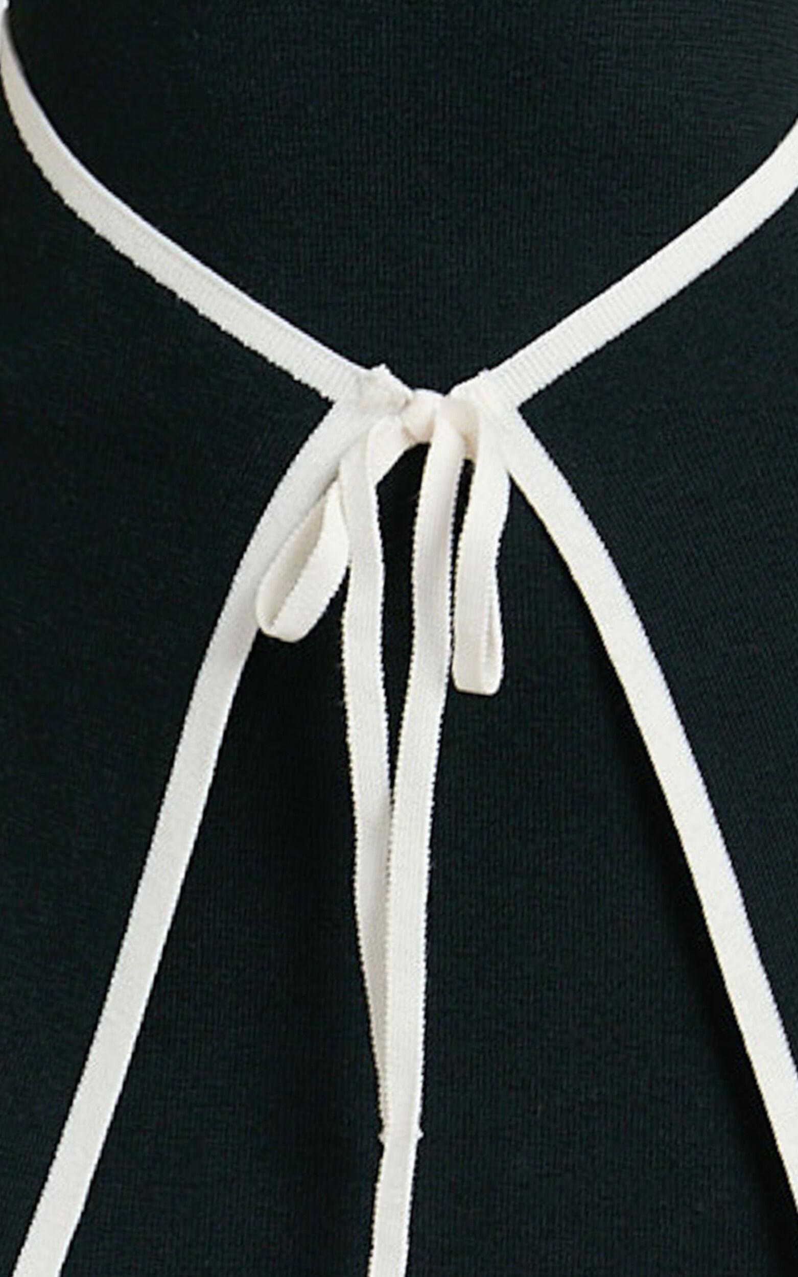 Chloe Mini Dress - Strapless Asymmetric Front Wrap Knit Dress in Black Product Image