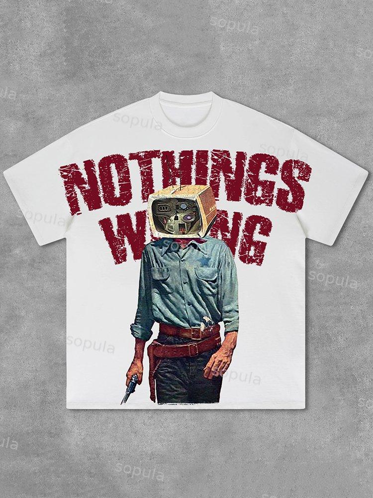 Sopula Men's Nothing Wrong Graphic Cotton T-Shirt Product Image