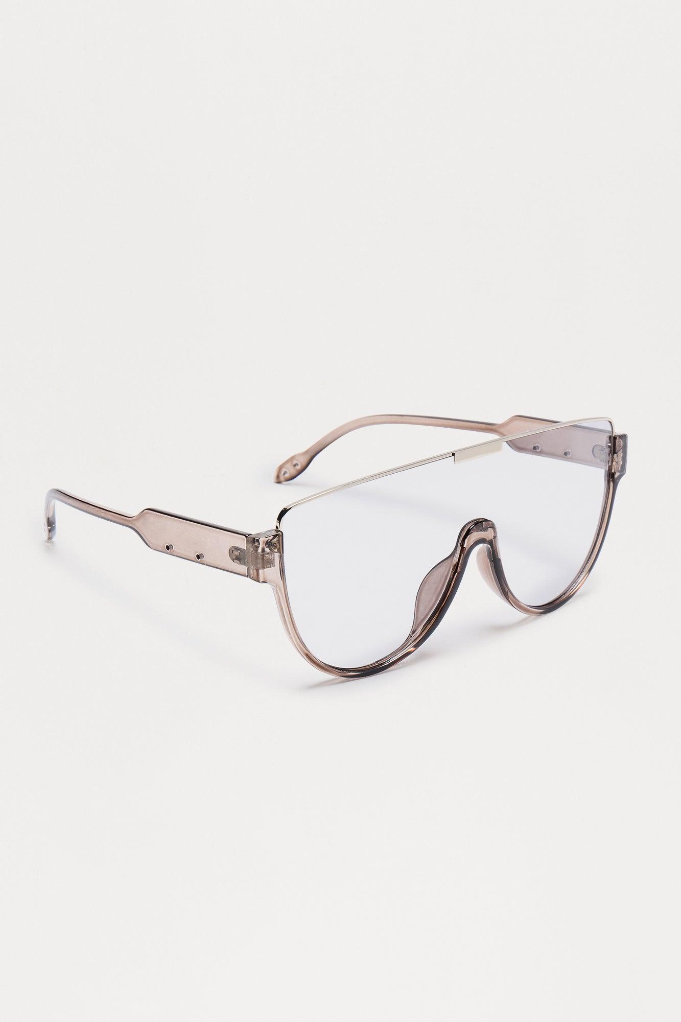 On A Mission Rimless Shield Sunglasses - Clear Female Product Image
