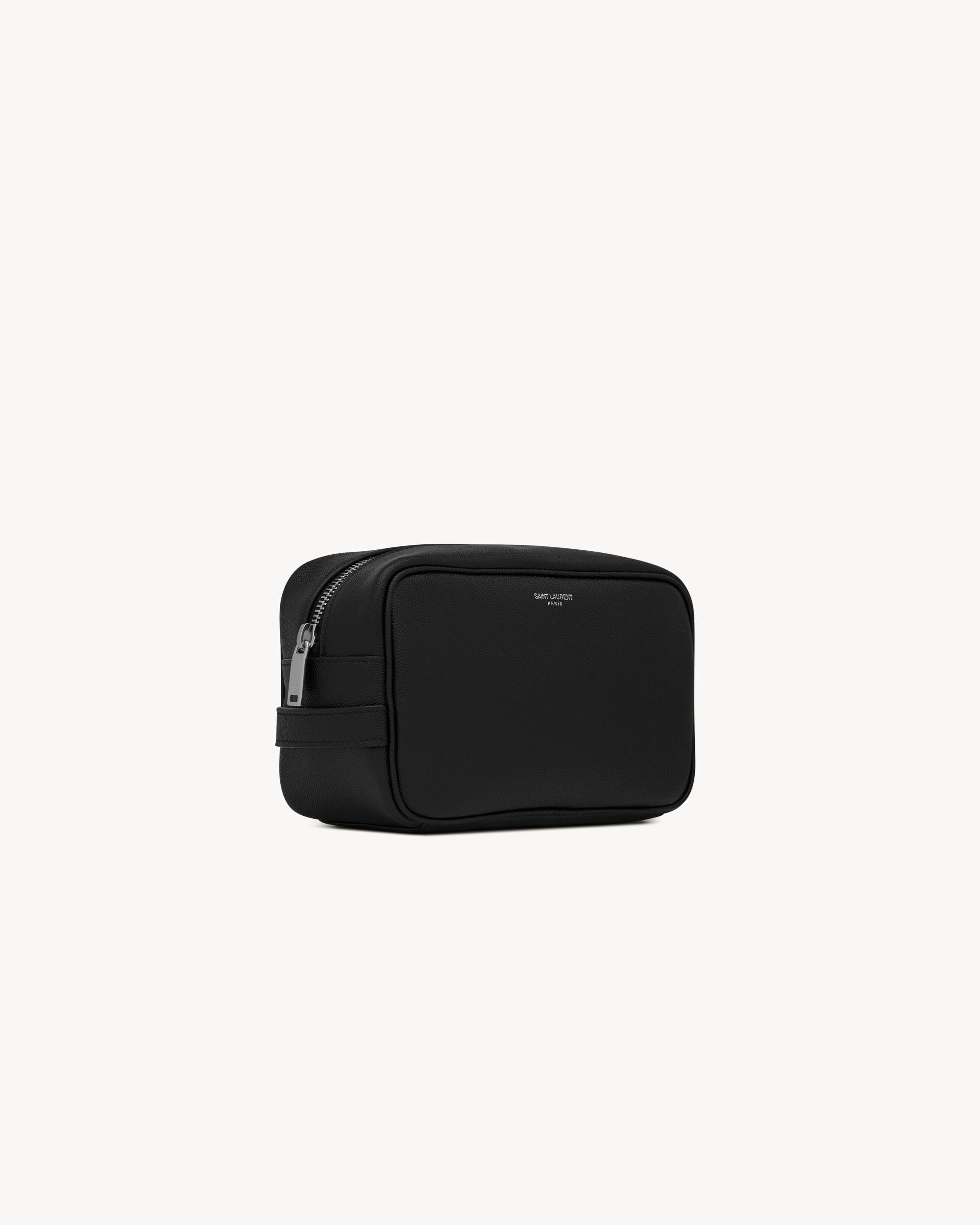SAINT LAURENT PARIS small grooming case in grain de poudre leather Product Image