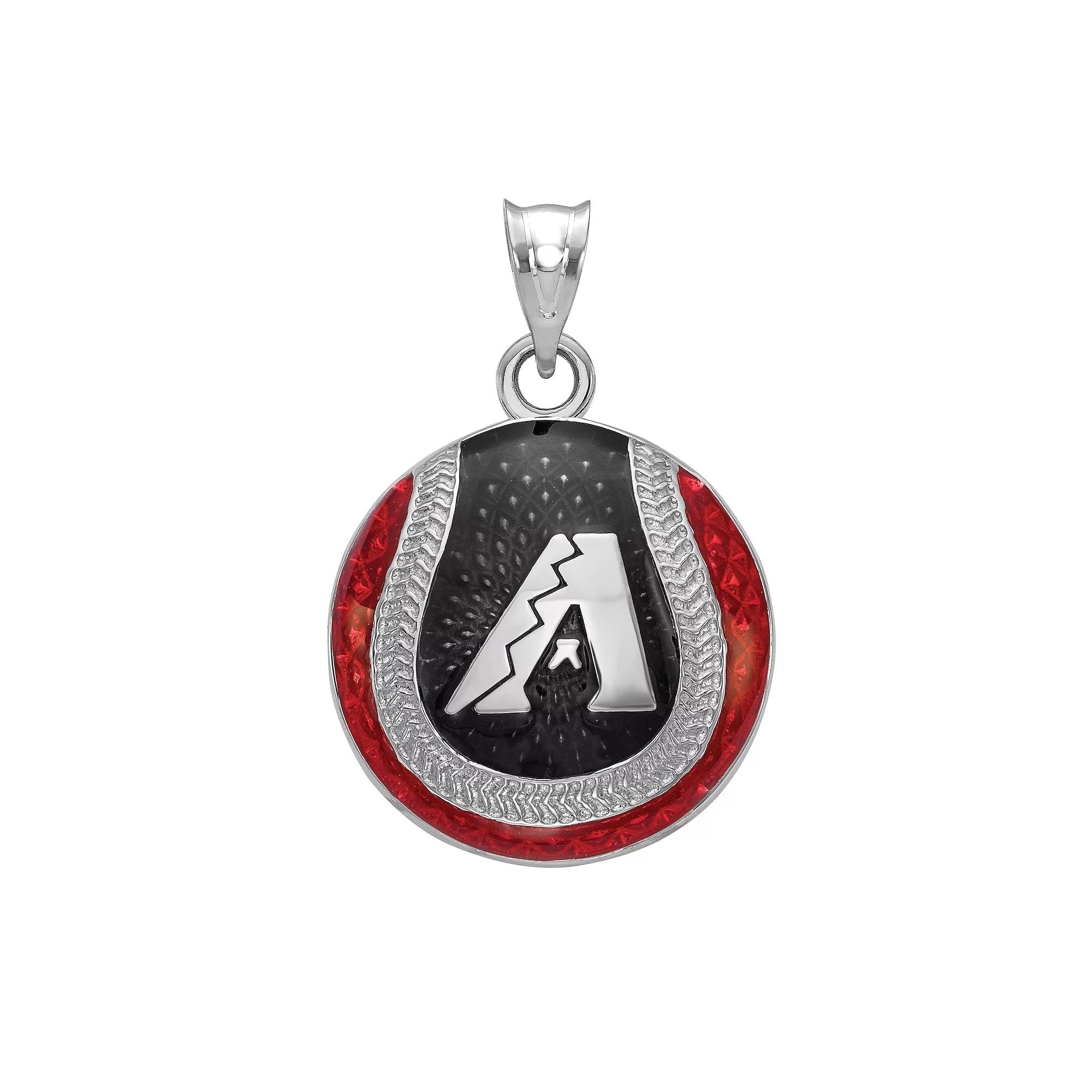 LogoArt Sterling Silver Arizona Diamondbacks Enameled Baseball Pendant, Women's Product Image