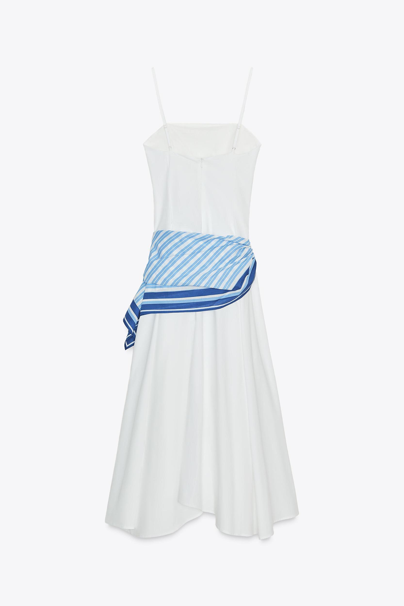 STRIPED SCARF MIDI DRESS Product Image