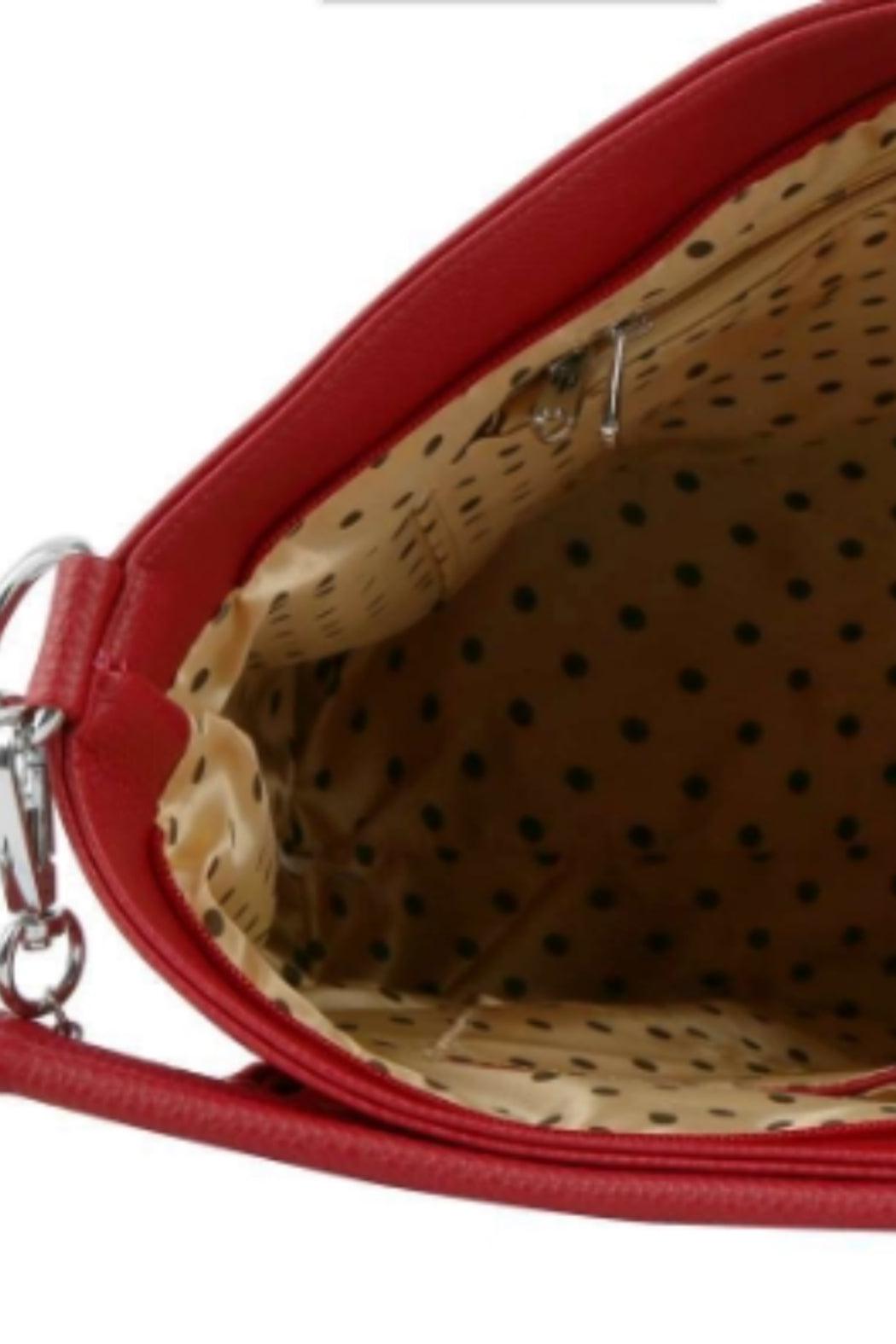 Rhinestone Floral Design Hobo in Red Product Image