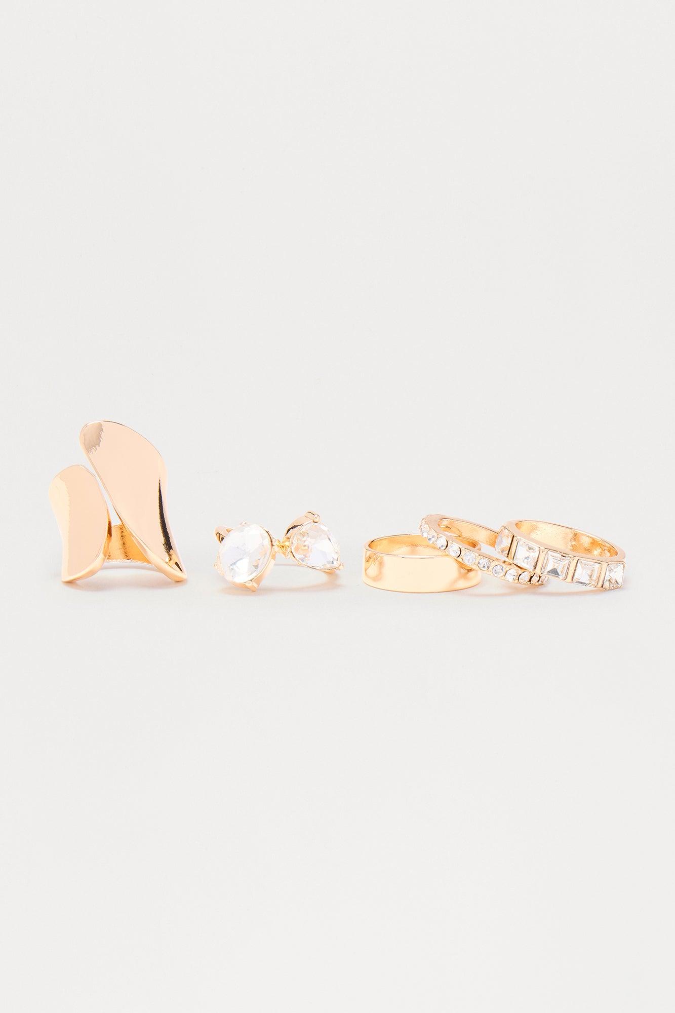 Living Lux 5 Piece Multi Ring Set - Gold Female Product Image