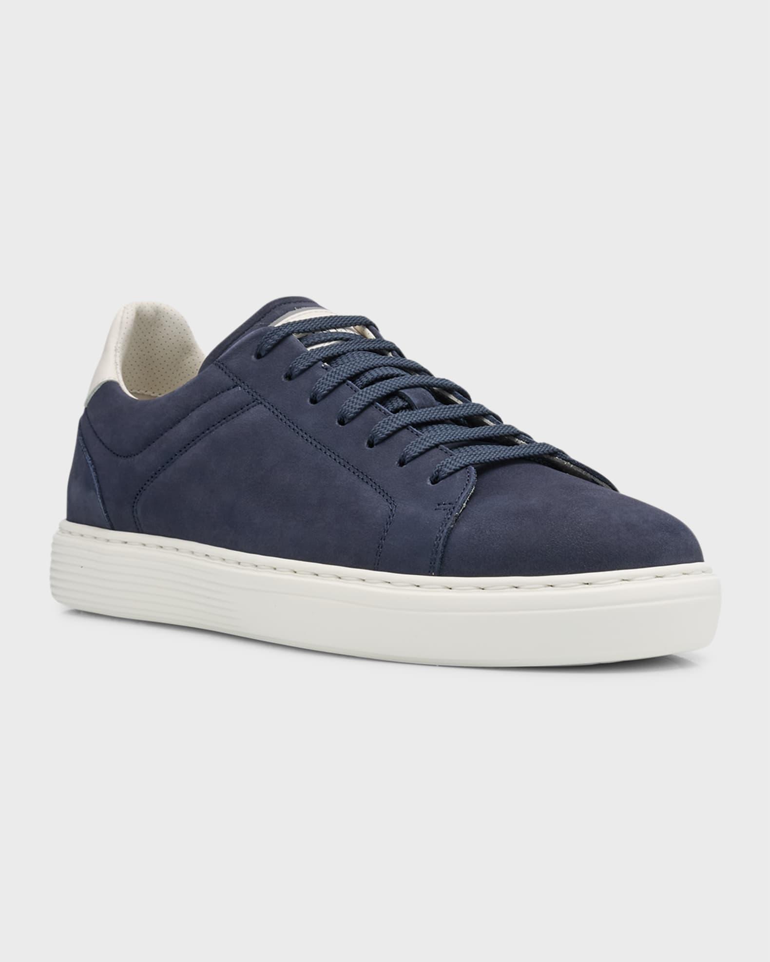 Men's Nubuck Calfskin Low-Top Sneakers Product Image