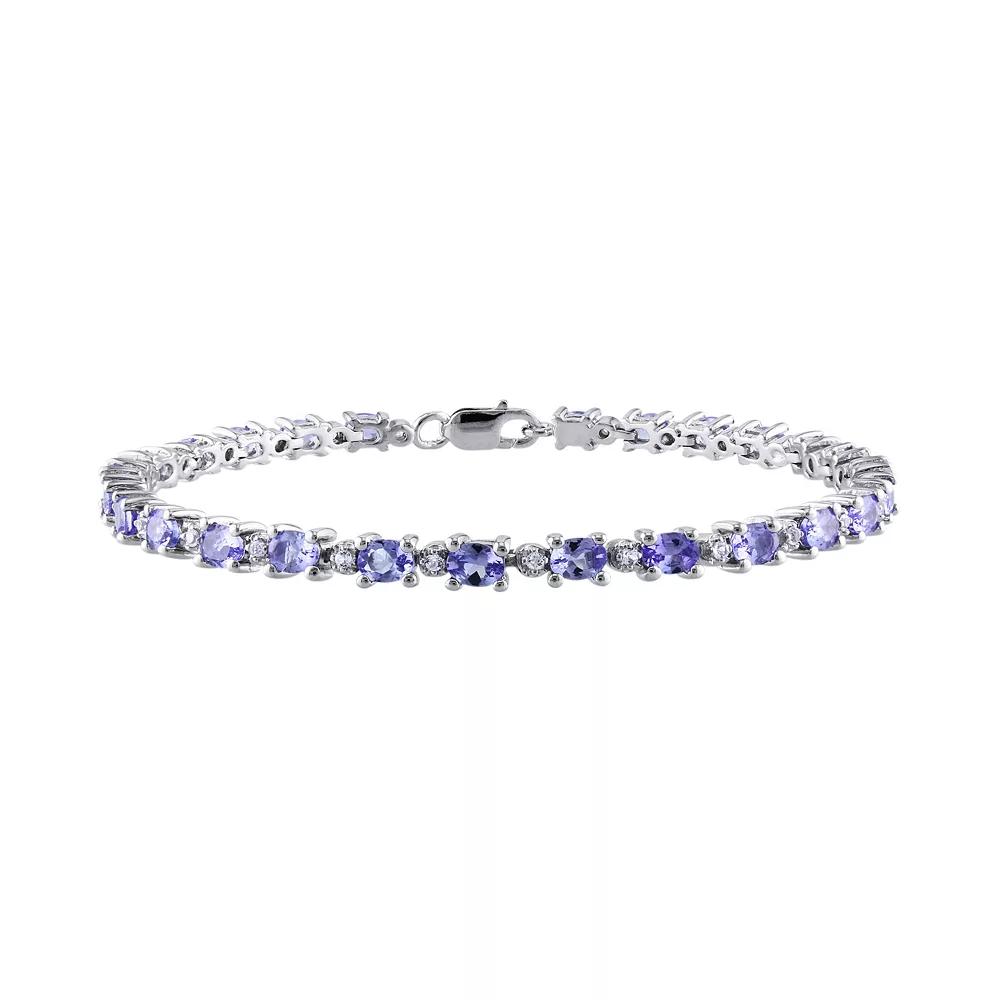 Tanzanite & White Topaz Sterling Silver Bracelet, Women's,  Product Image