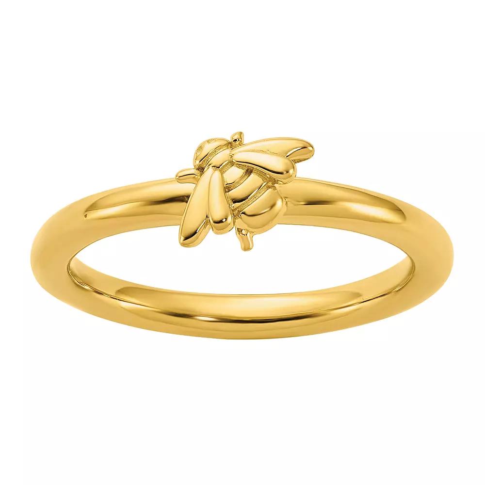 Stacks & Stones Sterling Silver Stackable Gold-Plated Bee Ring, Womens Gold Tone Product Image