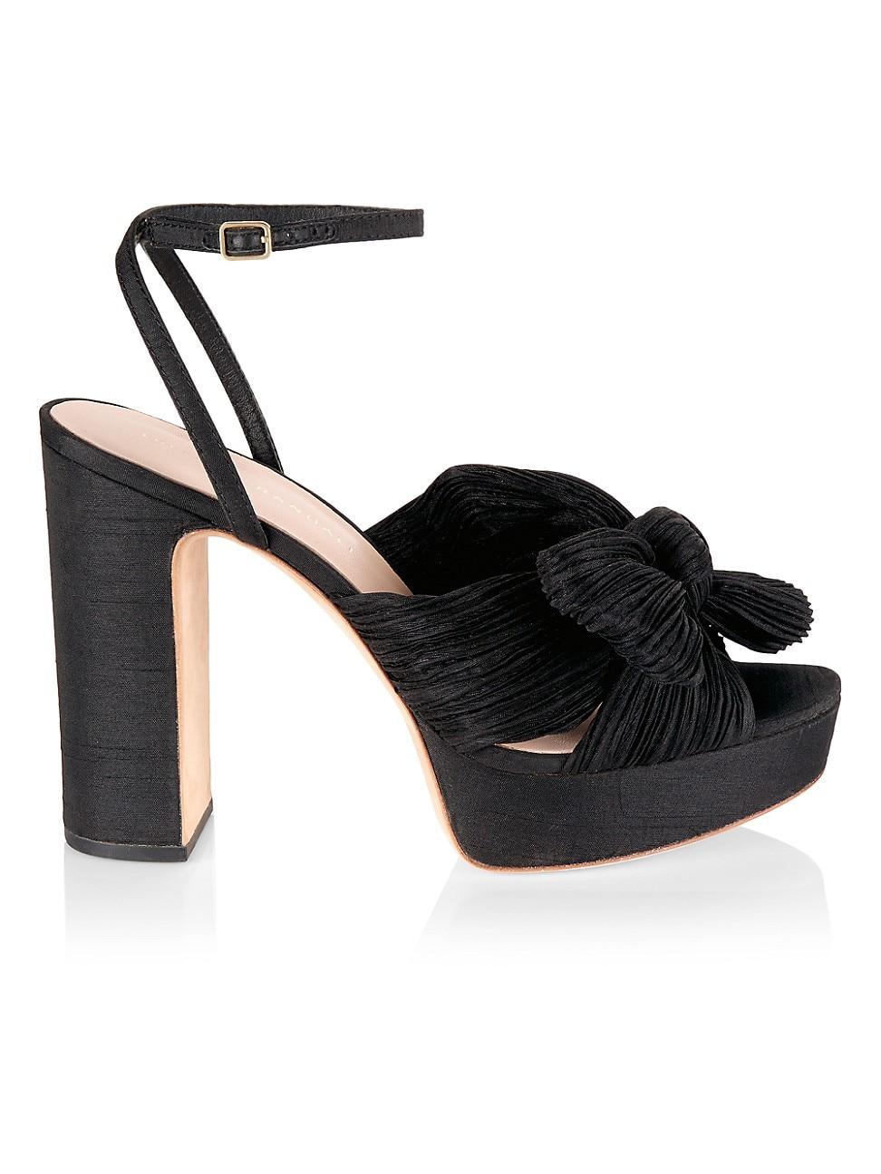 Womens Natalia 115MM Pleated Bow Platform Sandals Product Image