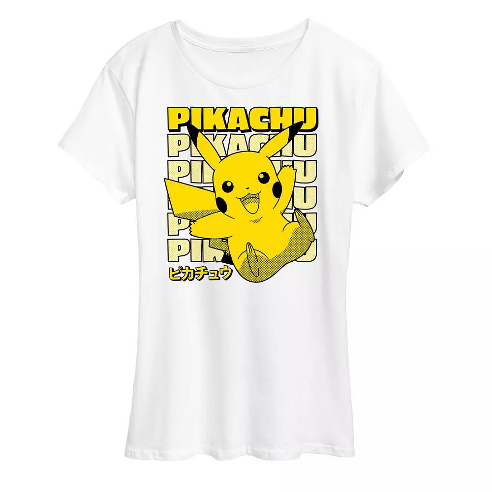 Women's Pokemon Pikachu Stack Graphic Tee,  Product Image