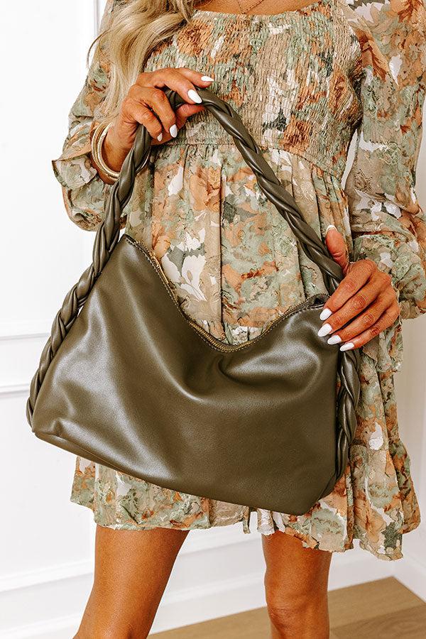 Cityscape Moment Faux Leather Purse In Martini Olive Product Image