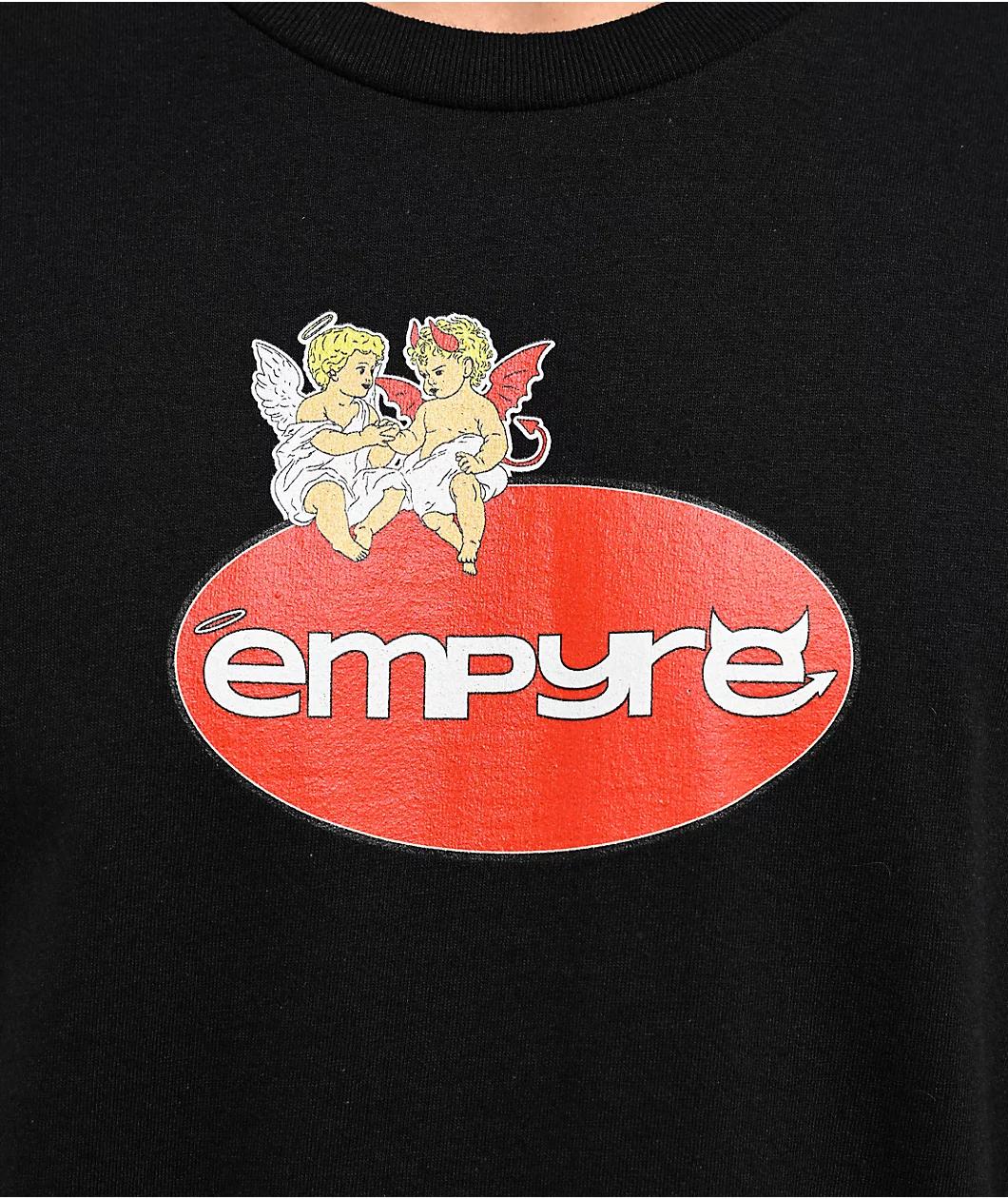 Empyre Oval Cherub Black T-Shirt Product Image