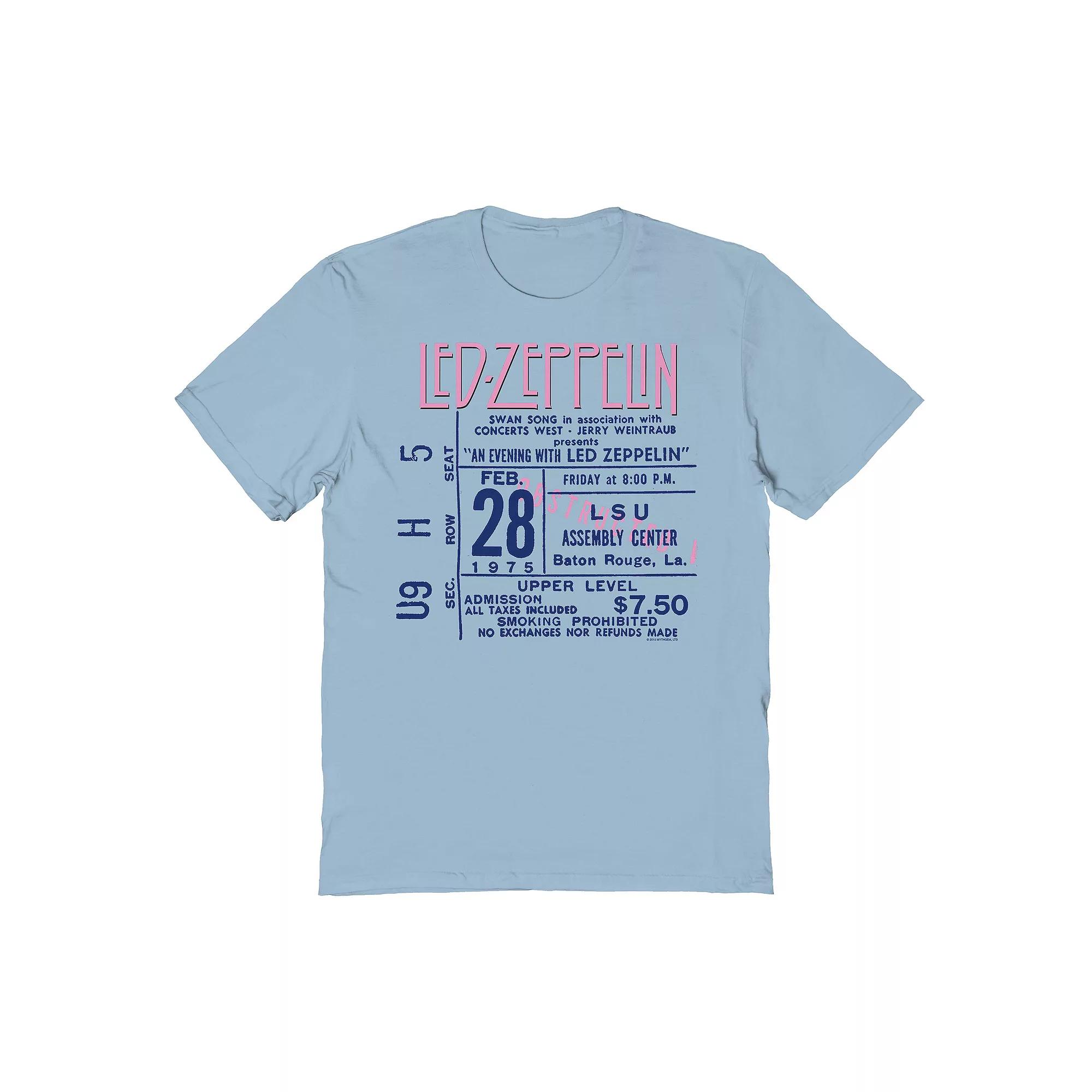 Men's Led Zeppelin Pink Graphic Tee, Size: XXL, Light Blue Product Image