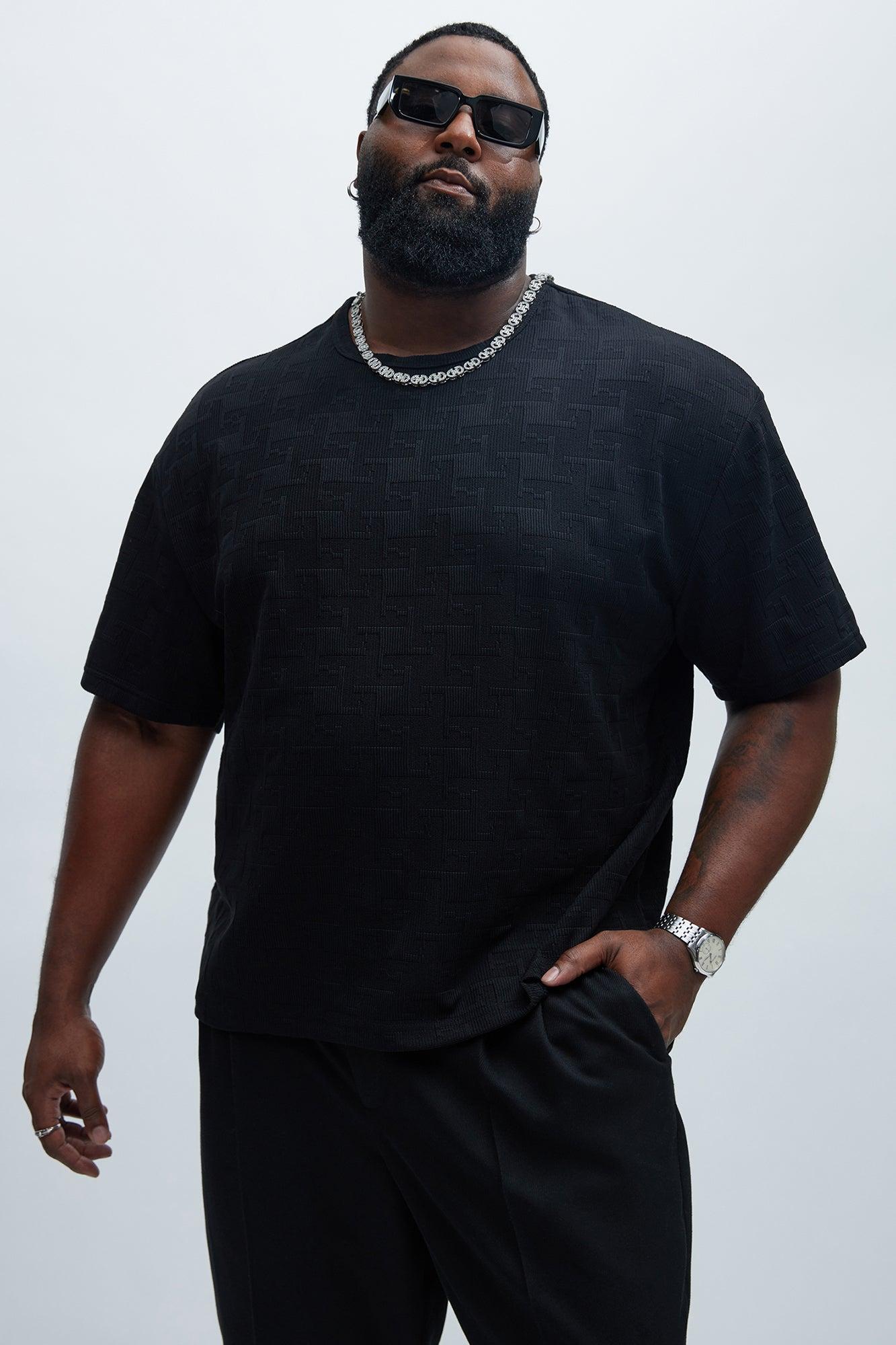 Ethel Textured Knit Relaxed  Short Sleeve Tee - Black Product Image