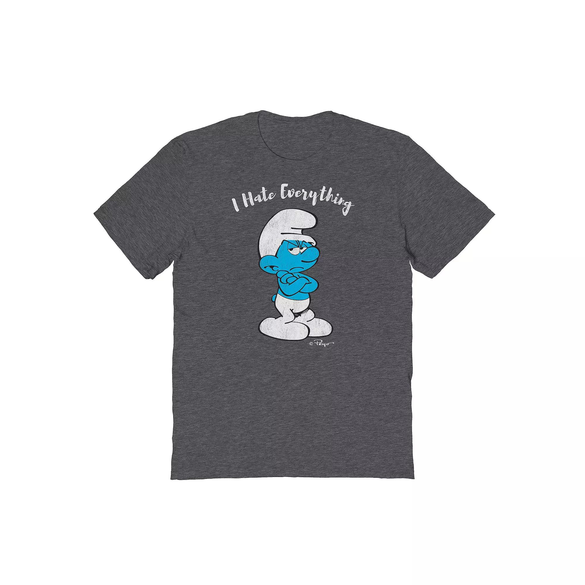 Men's Smurfs Hate Everything Graphic Tee, Size: Medium, Dark Grey Product Image