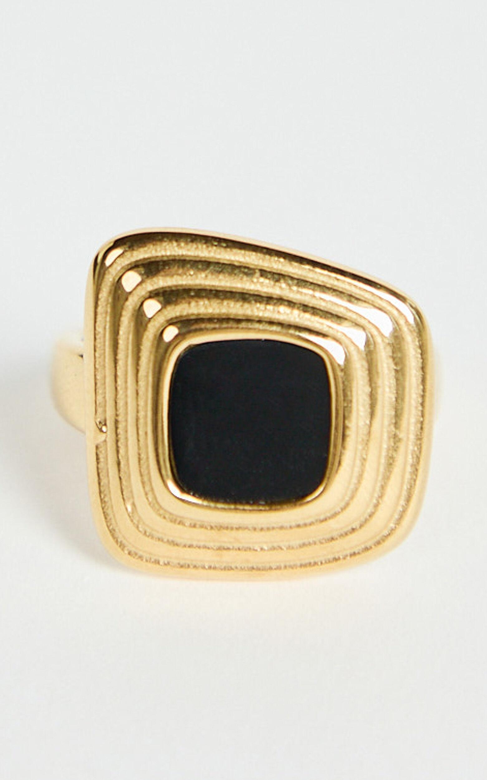 Gena Ring - Square Ring in Gold Product Image