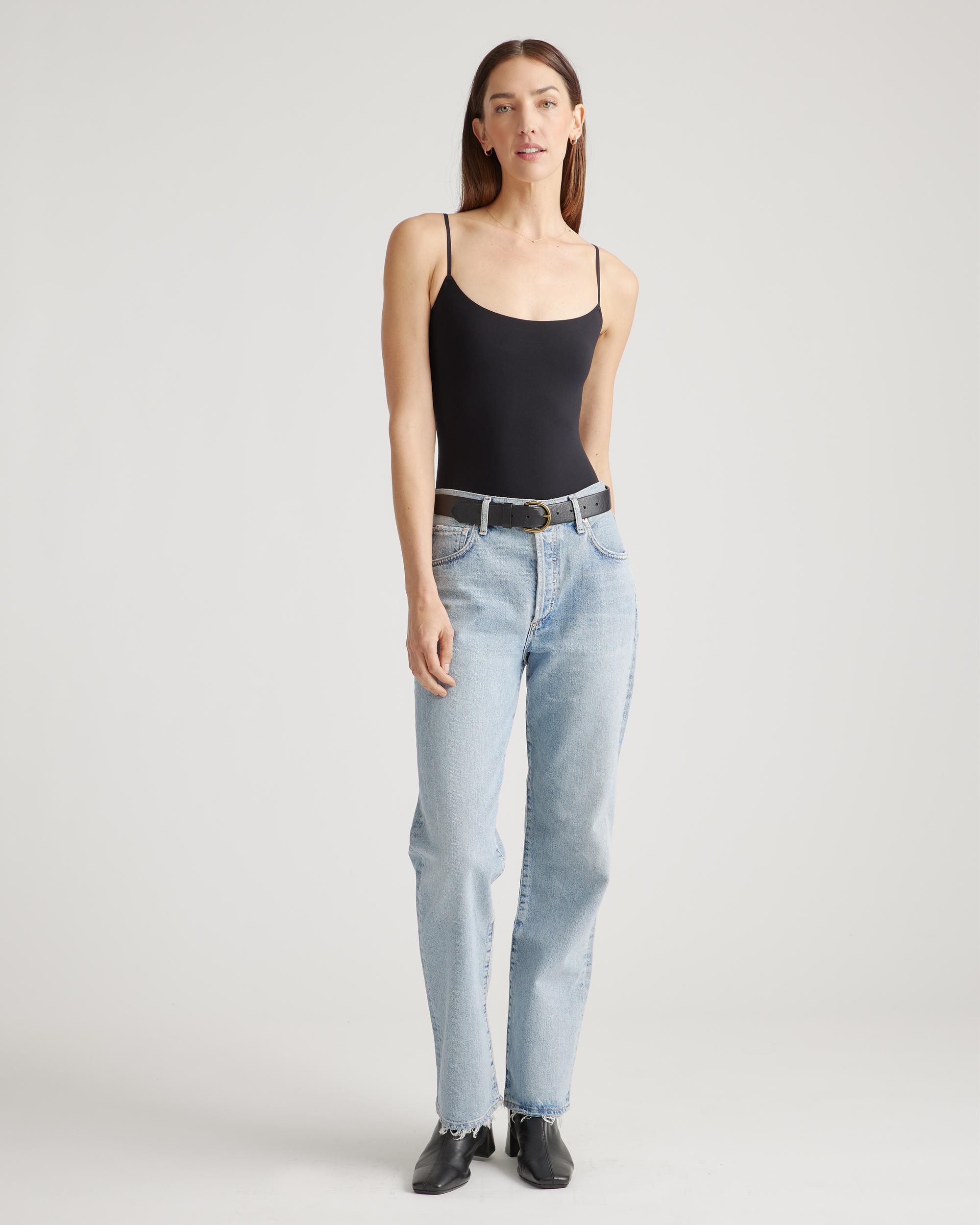 Quince | Women's Second Skin Scoop Neck Cami Bodysuit Size XS, Nylon/Spandex Product Image