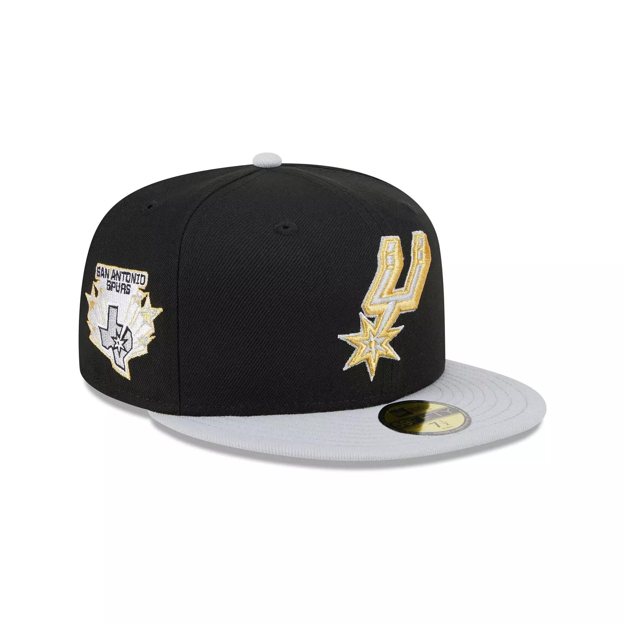 Men's New Era Black/Gray San Antonio Spurs Gameday Gold Pop Stars 59FIFTY Fitted Hat, Size: 7 1/4 Product Image